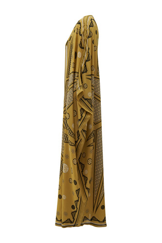 Road of Winds Silk Kaftan Yellow - 6