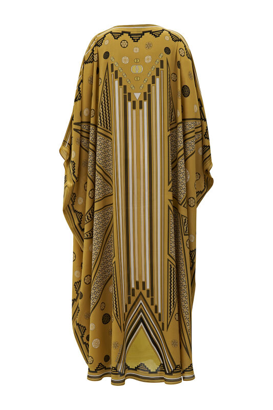 Road of Winds Silk Kaftan Yellow - 5