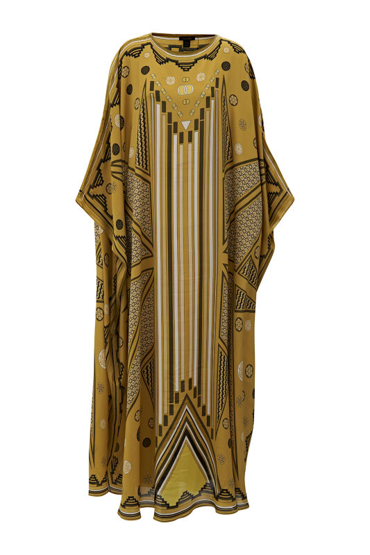 Road of Winds Silk Kaftan Yellow - 4