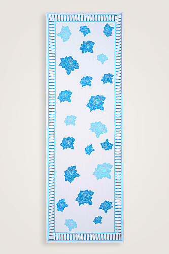 Rose Garden Flosh Viscose Shawl Blue - 2