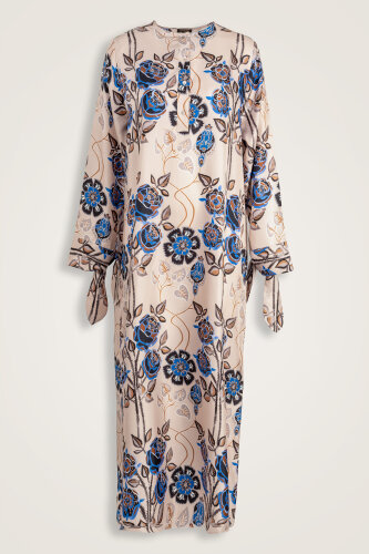 Rose Ivy Beige Plaid Silk Dress - 2