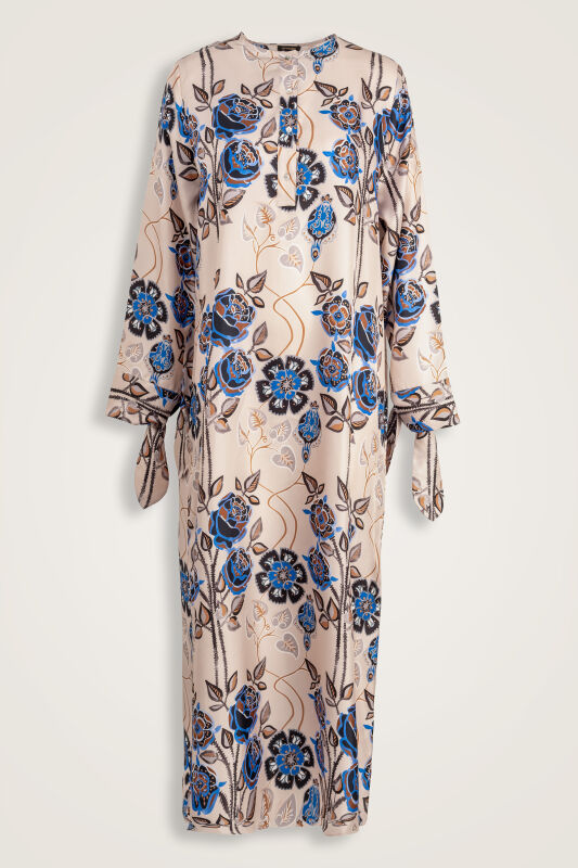 Rose Ivy Beige Plaid Silk Dress - 2