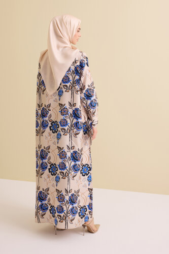 Rose Ivy Beige Plaid Silk Dress - 5