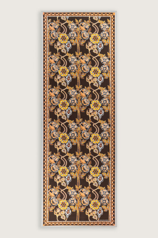 Rose Ivy Brown Floss Viscose Shawl - 2