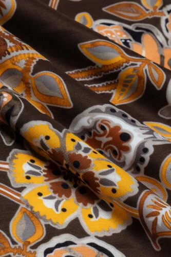 Rose Ivy Brown Floss Viscose Shawl - Imannoor (4)