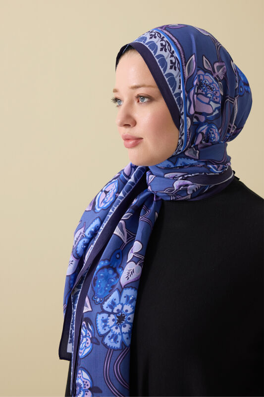 Rose Ivy Lilac Floss Viscose Shawl - 1