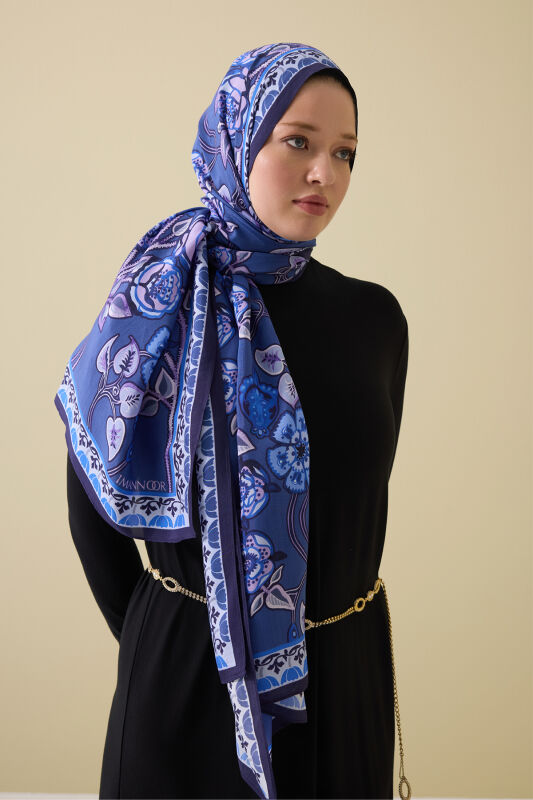 Rose Ivy Lilac Floss Viscose Shawl - 3