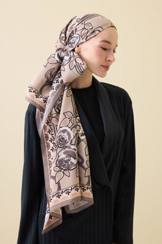 Rose Ivy Mink Floss Viscose Shawl 7 - Imannoor