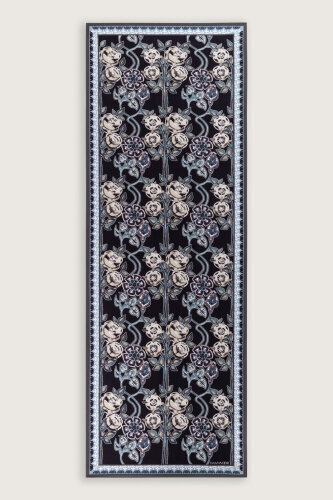 Rose Ivy Petrol-Black Viscose Shawl - Imannoor (1)