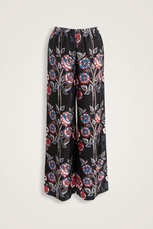 Rose Ivy Silk Twill Black Silk Trousers - 2