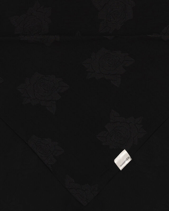 Rose Jacquard Black Supreme Shawl - 4