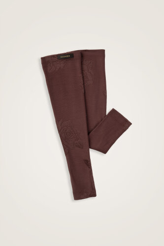 Rose Jacquard Brown Supreme Arm Sleeve - Imannoor