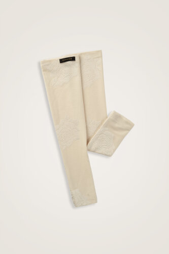 Rose Jacquard Cream Supreme Arm Sleeve - Imannoor