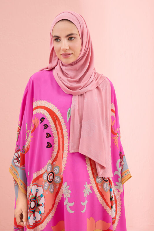 Rose Jacquard Dark Pink Supreme Shawl - 1