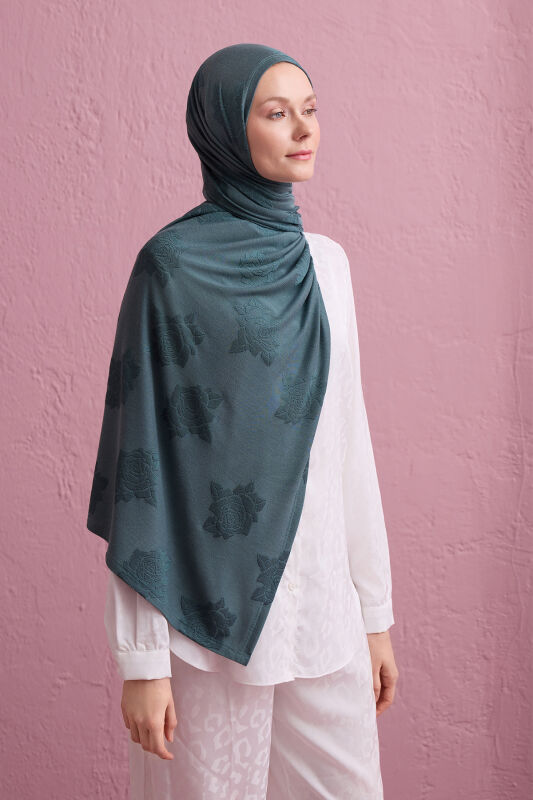 Rose Jacquard Nefti Supreme Shawl - 5