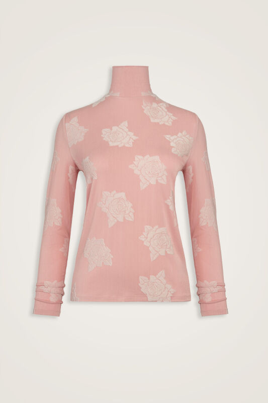 Rose Jacquard Light Pink Short Supreme Blouse - 1