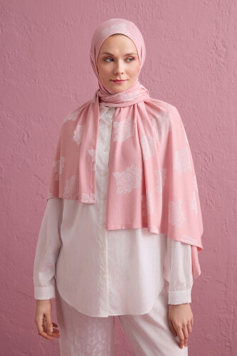 Rose Jacquard Light Pink Supreme Shawl 