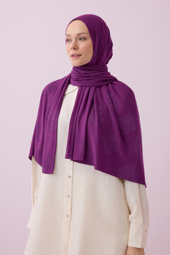 Rose Jacquard Purple Supreme Shawl 