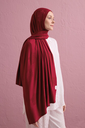 Rose Jacquard Red Supreme Shawl 