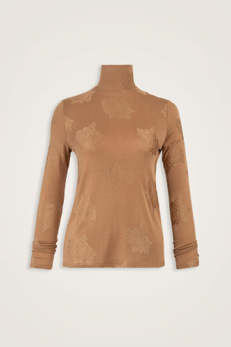 Rose Jacquard Tan Short Supreme Blouse 