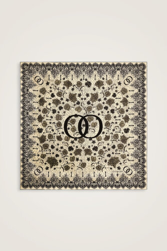 Rose Lace Cream-Yellow Double-Sided Twill Silk Scarf - 3