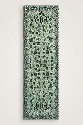 Rose Lace Green Crepe Silk Kaftan Shawl - 2