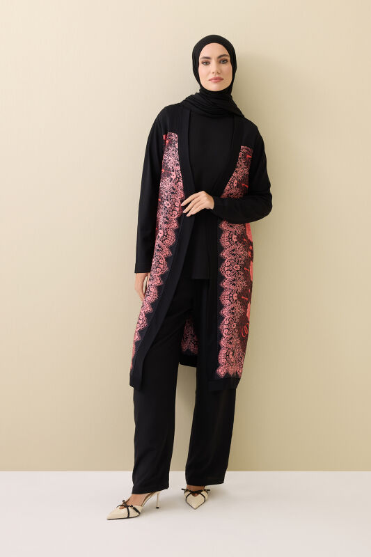 Rose Lace Pomegranate Flower Knitwear Cardigan - 1