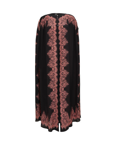 Rose Lace Pomegranate Flower Silk Abaya - 2