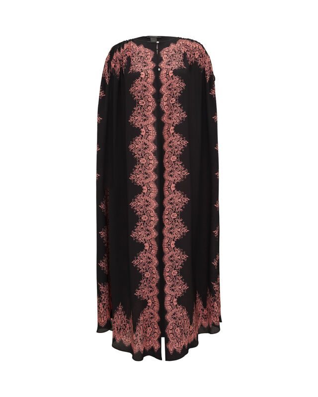 Rose Lace Pomegranate Flower Silk Abaya - 2