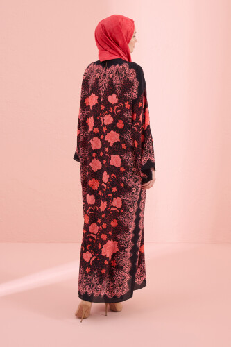 Rose Lace Pomegranate Flower Silk Dress - 6