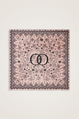 Rose Lace Powder-Light Orange Double-Sided Twill Silk Scarf - Imannoor (3)