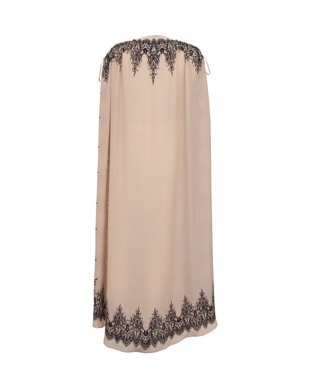 Rose Lace Powder Silk Abaya - 4