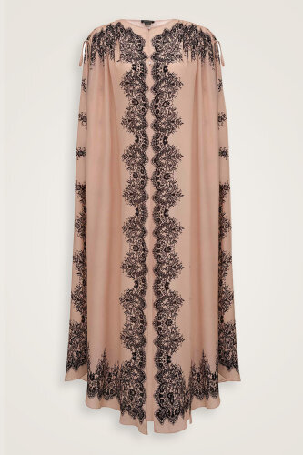 Rose Lace Powder Silk Abaya - Imannoor (1)