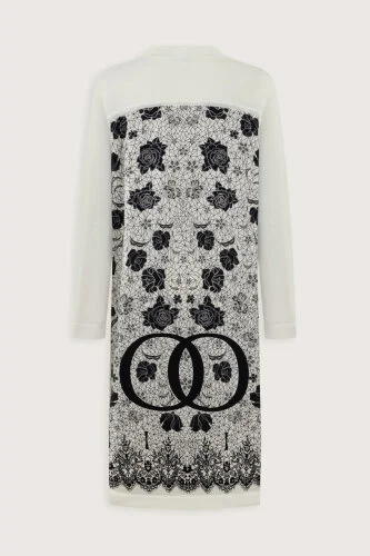 Rose Lace White Knit Cardigan - 4