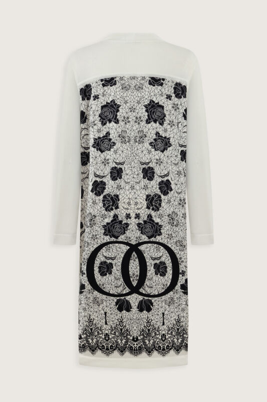 Rose Lace White Knit Cardigan - 4