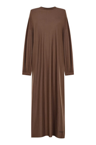 Round Neck Cappuccino Cotton Dress 