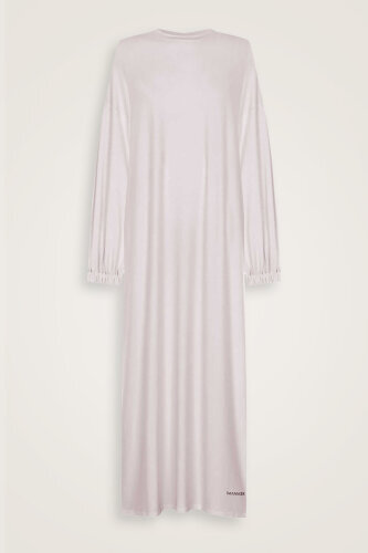 Round Neck Light Stone Combed Cotton Dress - 1