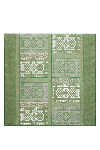 Rug Green-Beige Double-Sided Twill Silk Scarf 