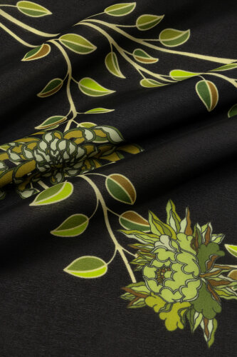 Şakayık Yeşil Krep İpek Abaya Şalı 70x210 - Imannoor (4)