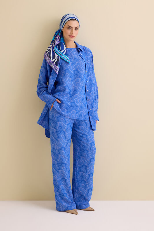 Saks Keten Jakar Pantolon - 1