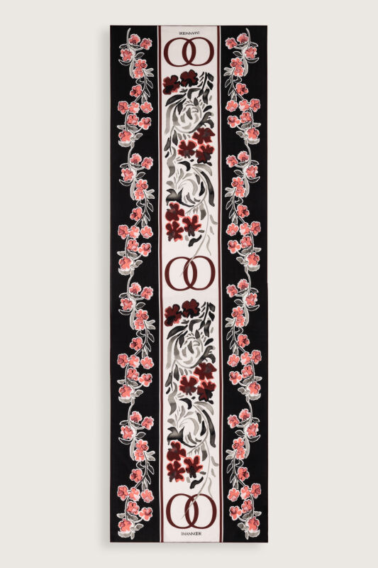 Salıncak Bordo Krep İpek Şal 70x210 - 2