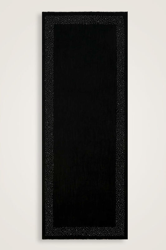 Samyeli Siyah Yün İpek Şal 70x200 - 2