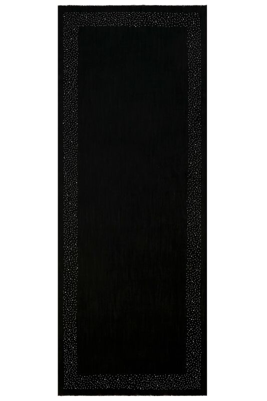 Samyeli Siyah Yün İpek Şal 70x200 - 1