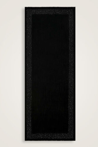 Samyeli Wool Silk Shawl Black - 2