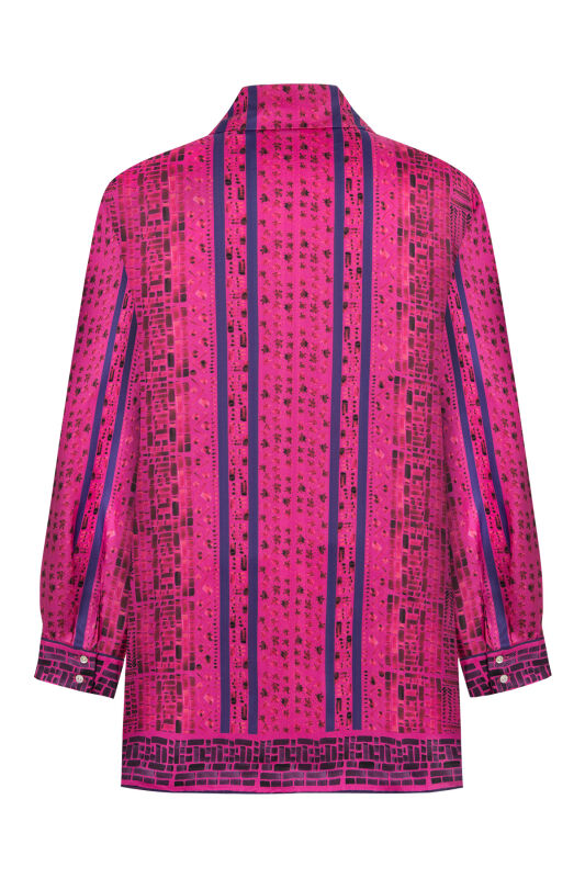 San A Silk Shirt Purple - 3