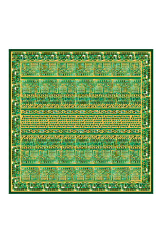 San A Silk Twill Scarf Green 