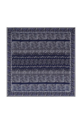 San A Silk Twill Scarf Navy 