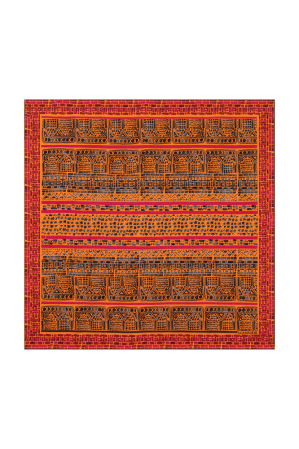 San A Silk Twill Scarf Orange 