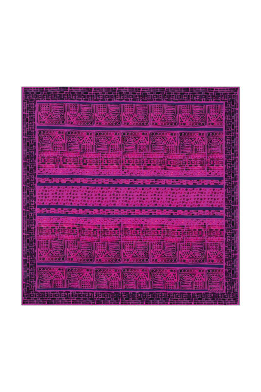 San A Silk Twill Scarf Purple - 1