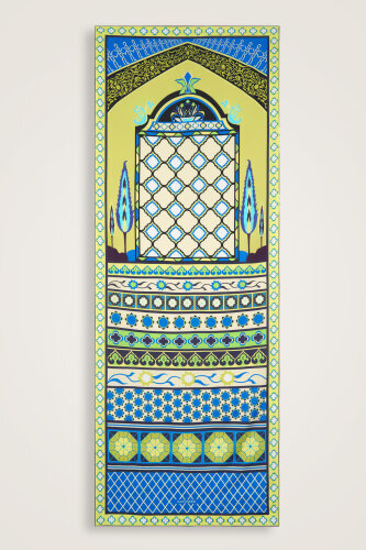 Saray Bahçesi Yeşil Pamuk İpek Şal 80x210 - 2